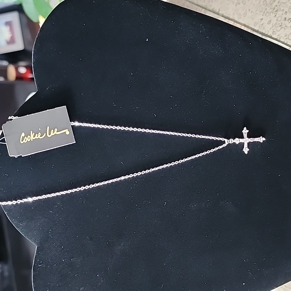 Baby pink and clear genuine cubic zirconia cross.**Everything Must Go SALE* - Picture 3 of 3